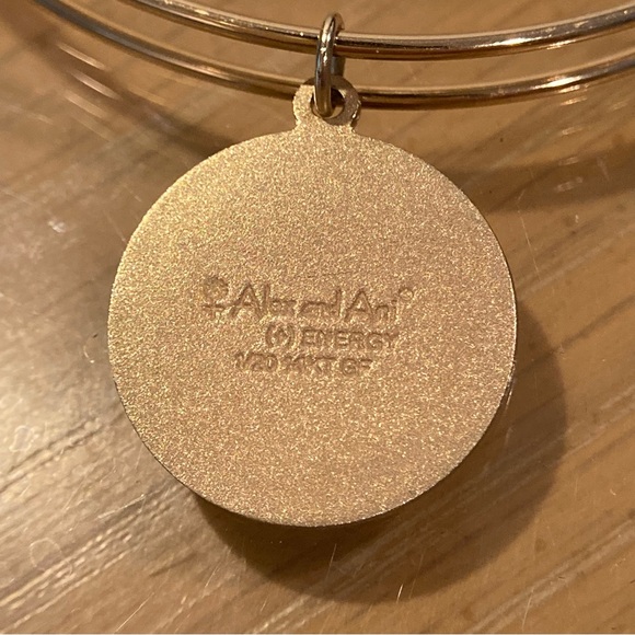 Alex and Ani 14K gold filled initial “R” charm on adjustable bangle bracelet. - Picture 5 of 13